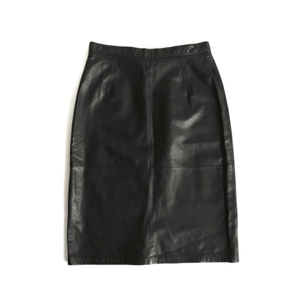 Black Leather Pencil Skirt