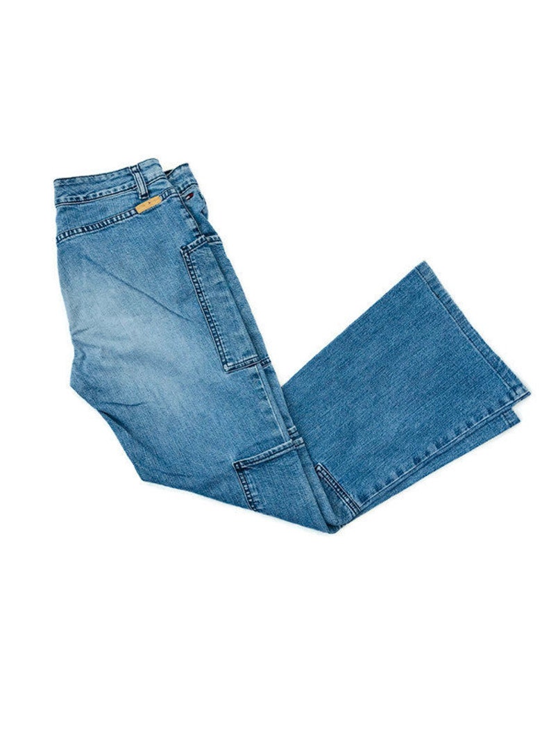 90s Tommy Hilfiger Jeans Cargo Style Cropped Flare Bootcut Jeans size 3