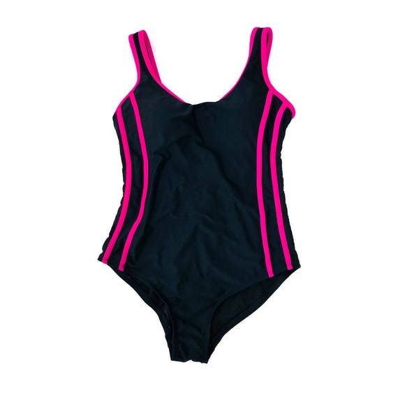 pink and black one piece swimsuits