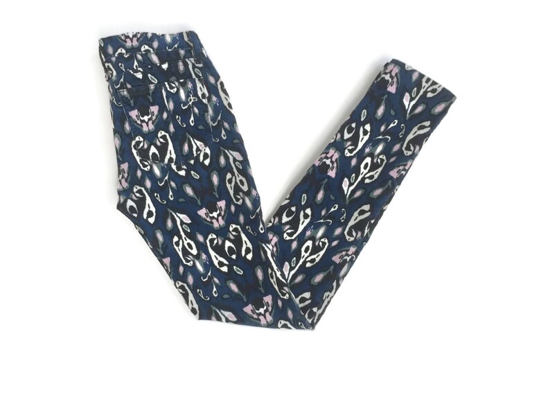 ikat Pattern Printed Corduroy Pants Size 25