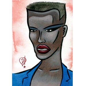 Portrait of Grace Jones 5x7 Print by Disasterina image 2