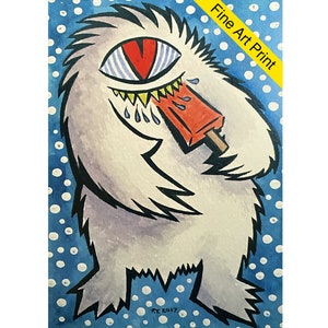 Popsicle Yeti Fine Art Print by Disasterina