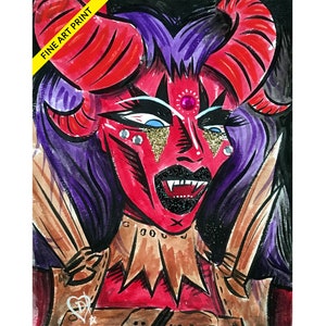 Disasterina Tiefling - Fine Art Print by Disasterina