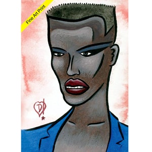 Portrait of Grace Jones 5x7 Print by Disasterina image 1