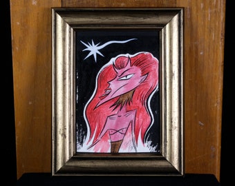 Red Haired Demoness - painting by Disasterina