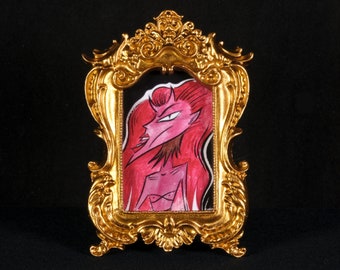 Red Haired Tiny Demon Framed Print