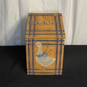 Caja de galletas con bisagras pintada a mano, arte popular Bit O'Sunshine, estilo holandés de Pensilvania