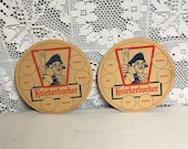 Two (2) Ruppert Knickerbocker Beer Cardboard Tray Coaster, Large Cardboard Beer Tray Liner, Beer Coaster