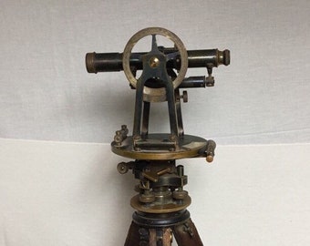 Transit Level Etsy - warren knight sterling surveyor s transit model 1038 with original wooden tripod legs and wooden dovetail case made in phila pa usa