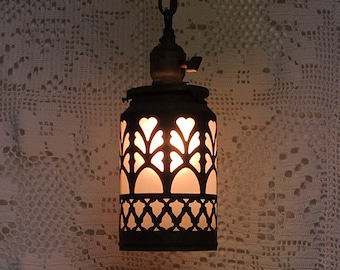 Antique French glass lantern chandelier LARGE iron lighting hanging ceiling light lamp, rustic farmhouse country cottage gothic home decor Antique French glass lantern chandelier LARGE iron lighting hanging ceiling light lamp, rustic farmhouse country cottage gothic home decor