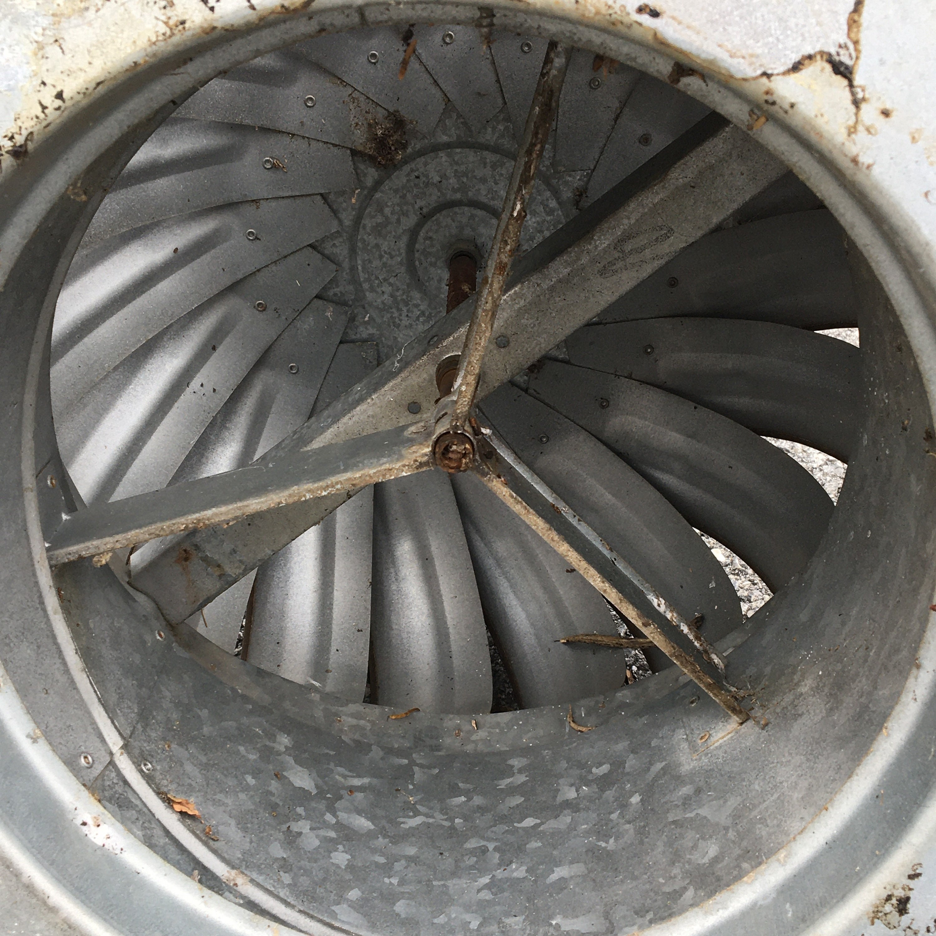 Rustic Industrial Barn Roof Wind Turbine Spinning Air Vent with