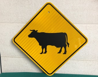 Authentic CATTLE CROSSING Road Sign, Pennsylvania Cow Crossing Sign, Highway Sign