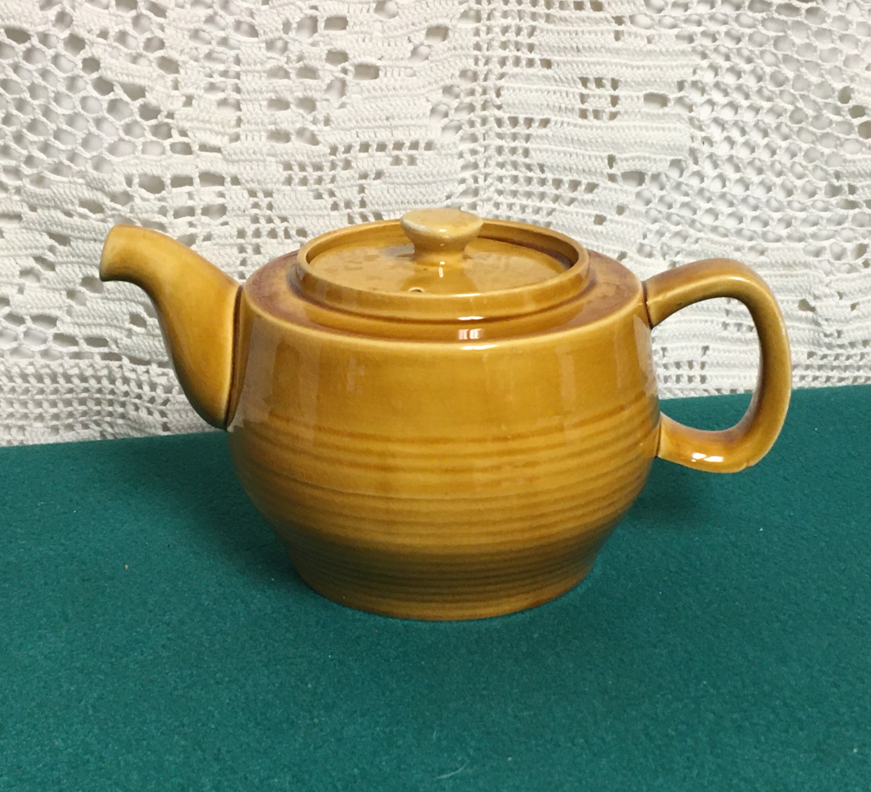 Arthur Wood England, Studio Teapot, Gold Colored Mission Style Teapot, Made in England, Arts and