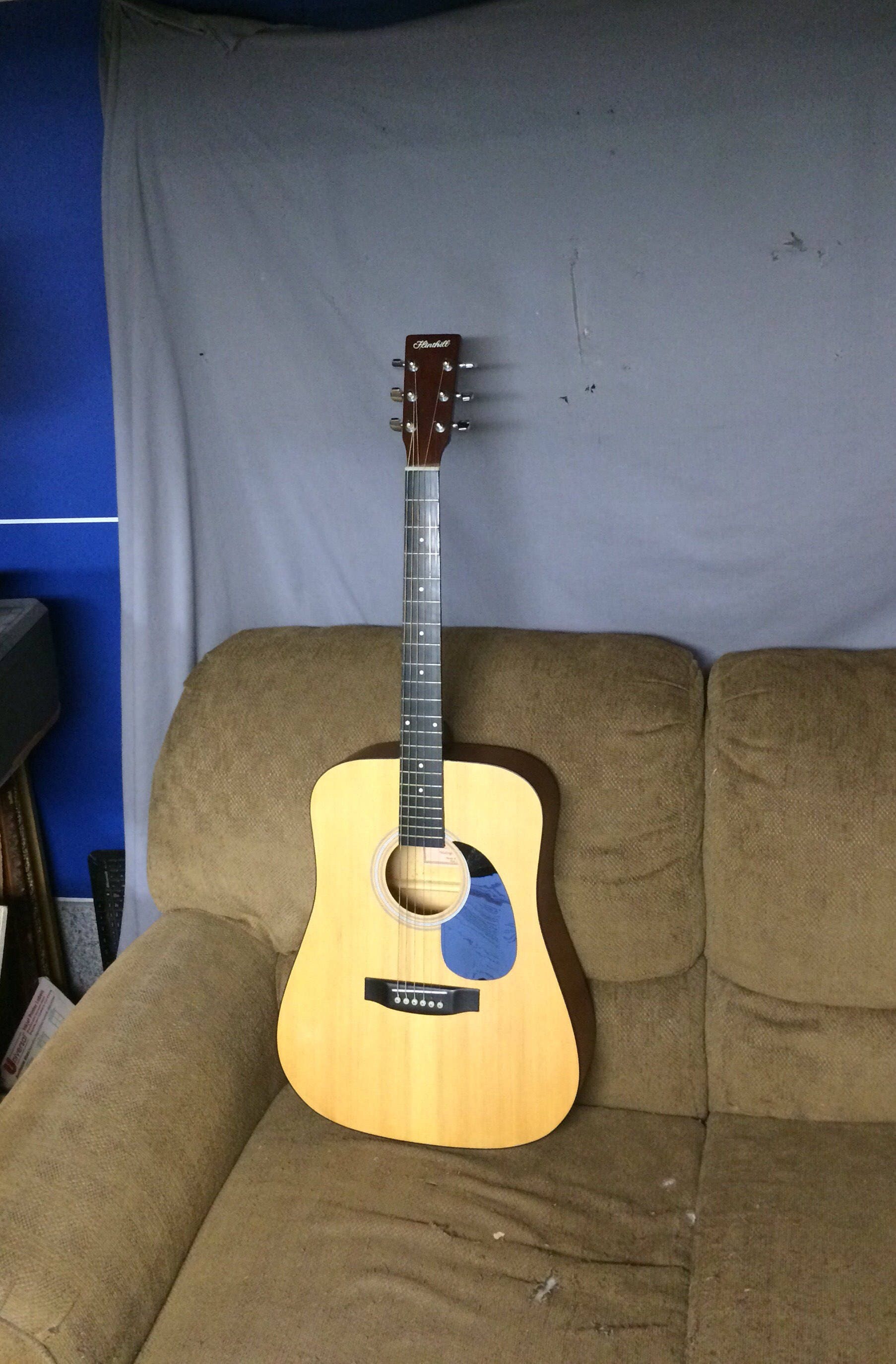 Flinthill Acoustic Guitar Model FHG 100 Natural Finish Right Hand 6 String With Hard Padded 