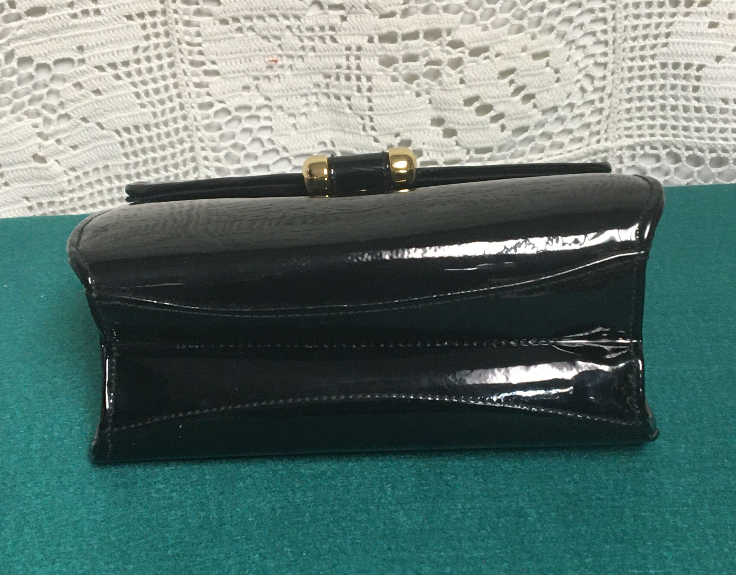 Patent Leather Handbag, Shoulder Bag, Adjustable Detachable Strap
