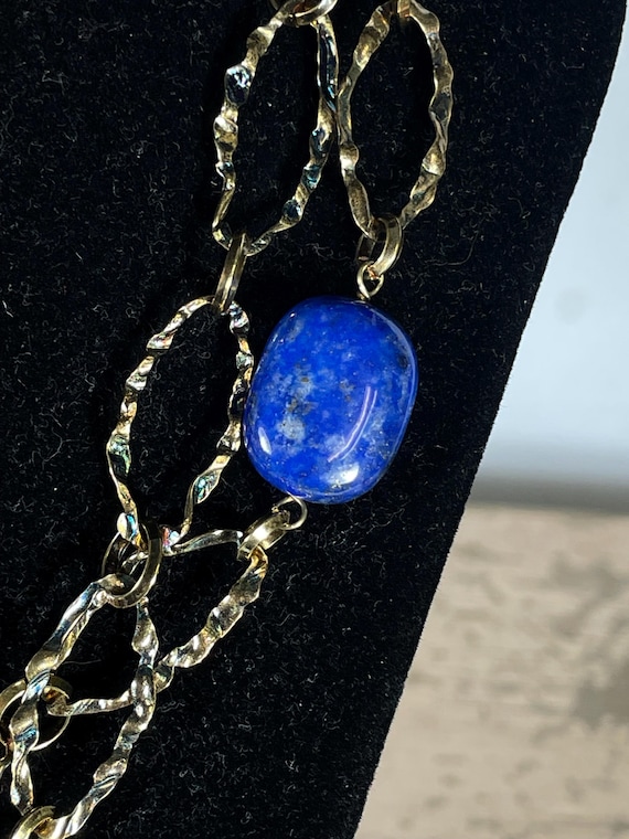 Collier Rémy Dis - Métal Et Lapis-lazuli, Argenté Et Bleu, Occasion Très Bon état