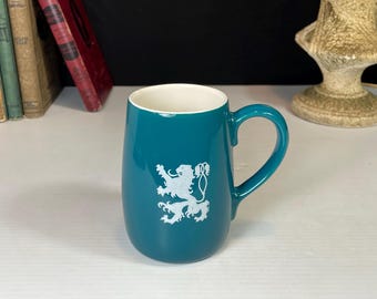 Coors USA Pottery Beer Mug, Teal Mug with Lion or Griffin Logo