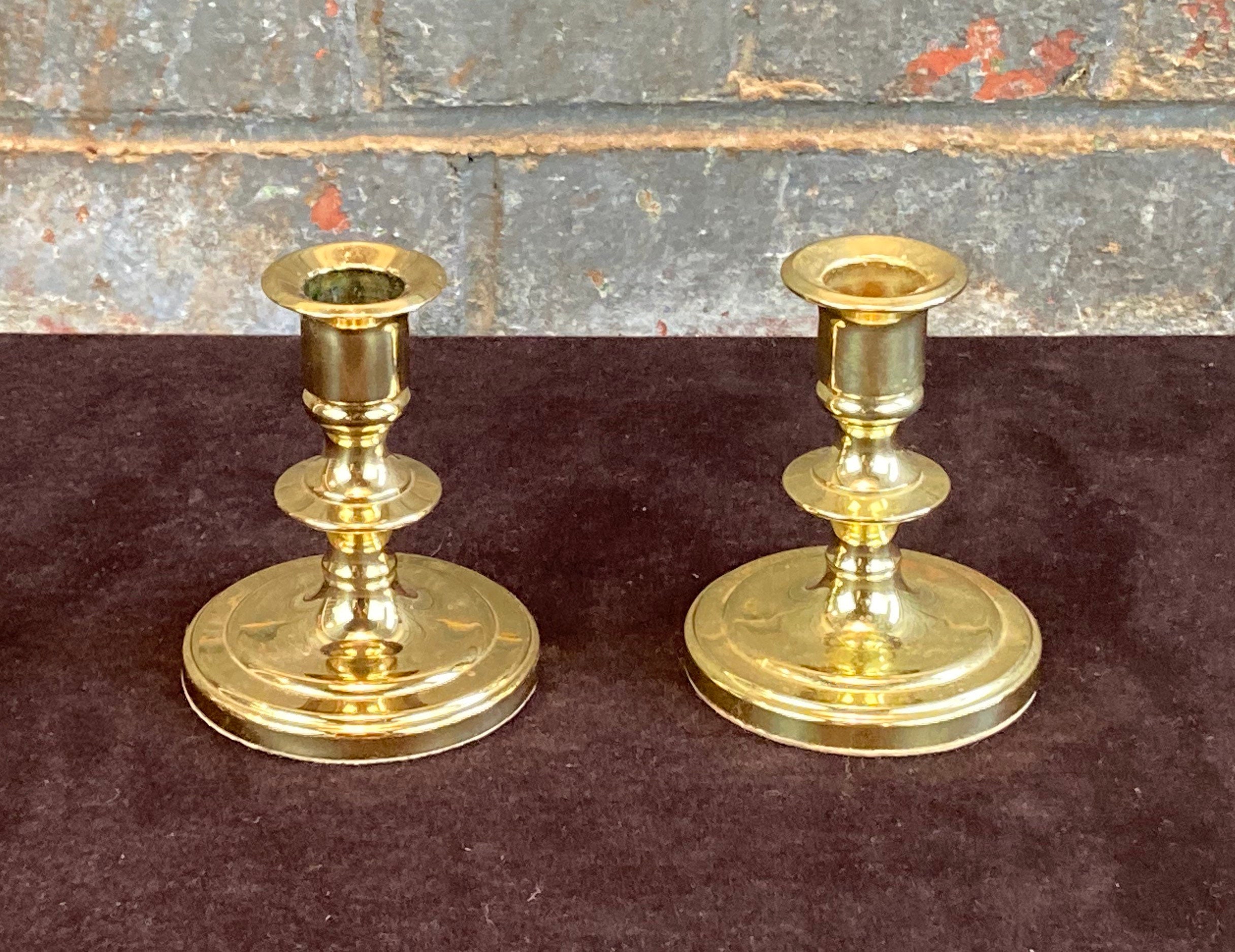 Baldwin Brass Candle Holders, 4 Tall, Solid Brass Candlesticks