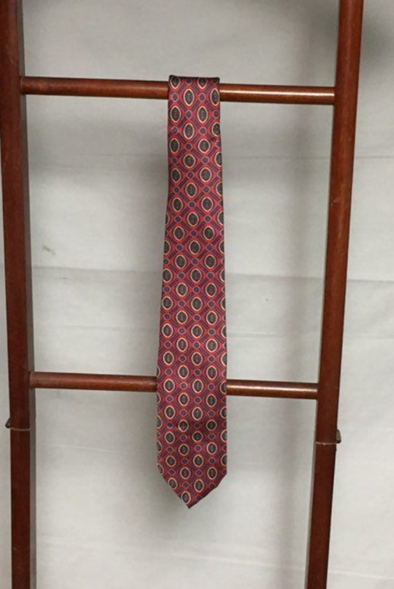 Wembley Silks Men's Tie, Silk Tie, Red Tie with B… - image 2