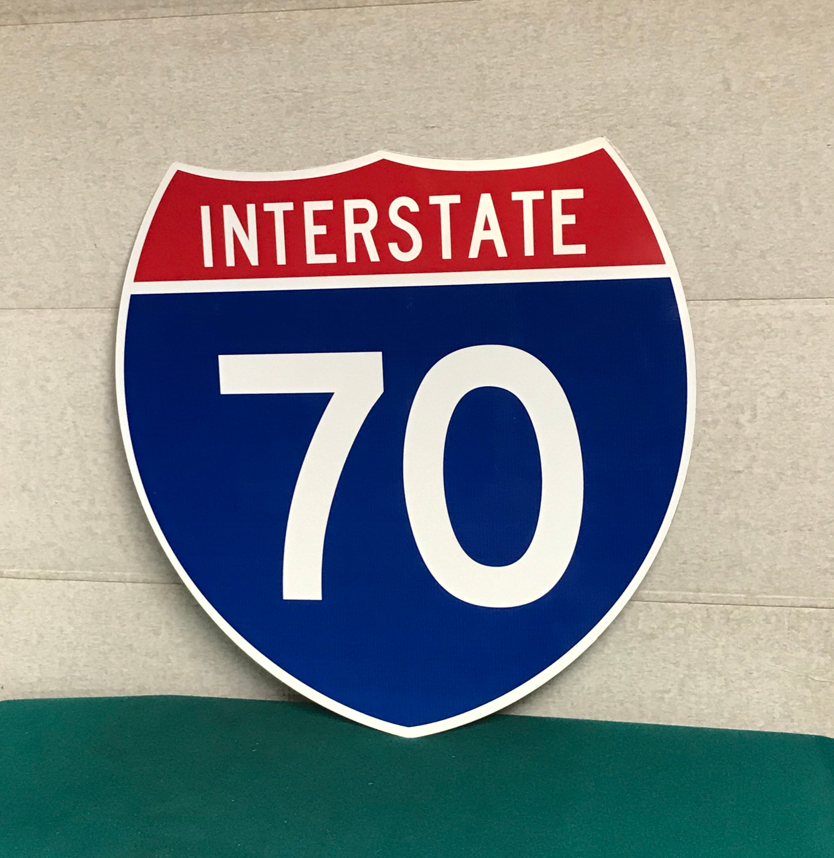 Original INTERSTATE 70 Sign, I-70 Highway Shield NEW Old Stock, Real