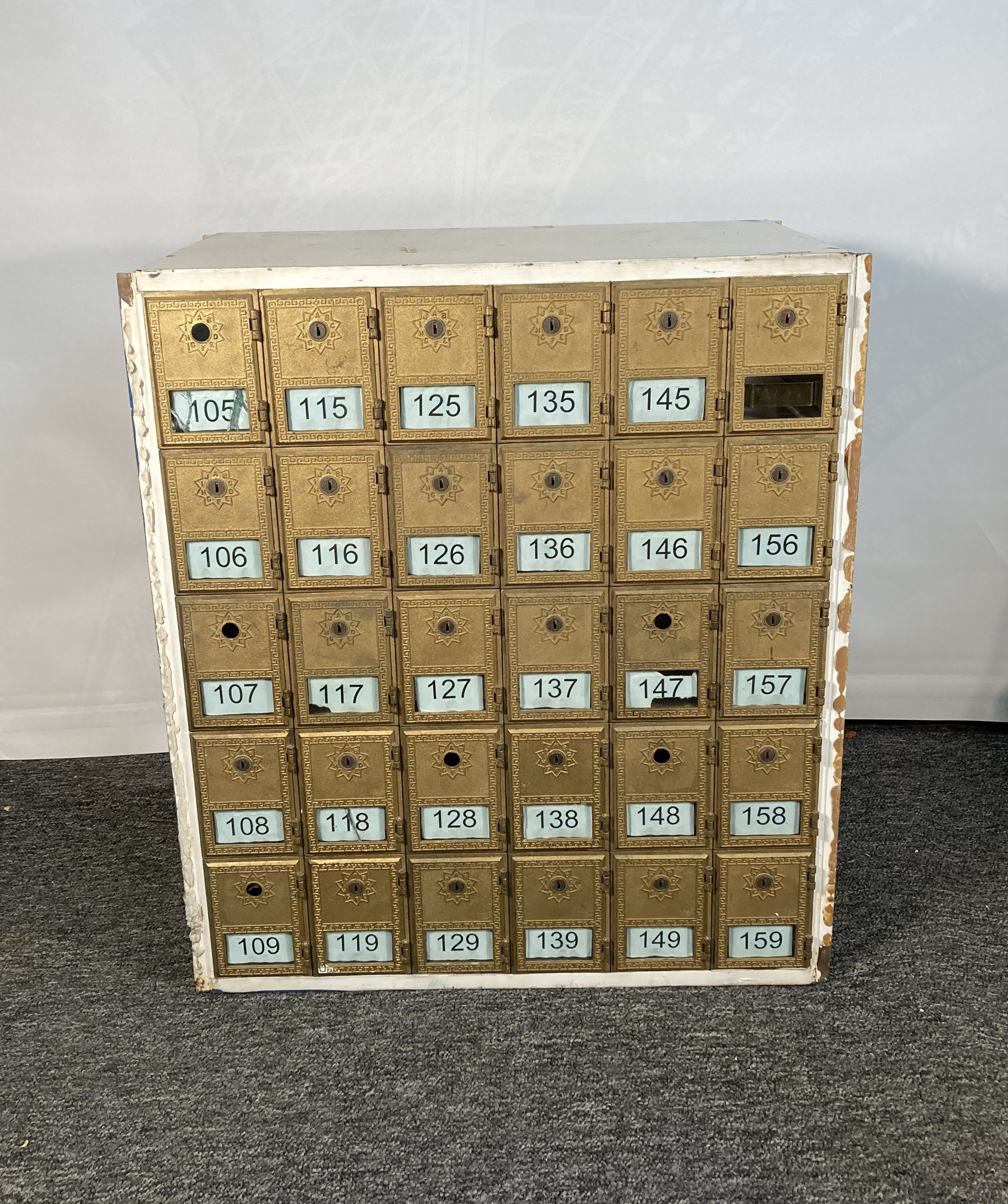 Vintage Salisbury Post Office Metal Mail Sorter with 30 Brass