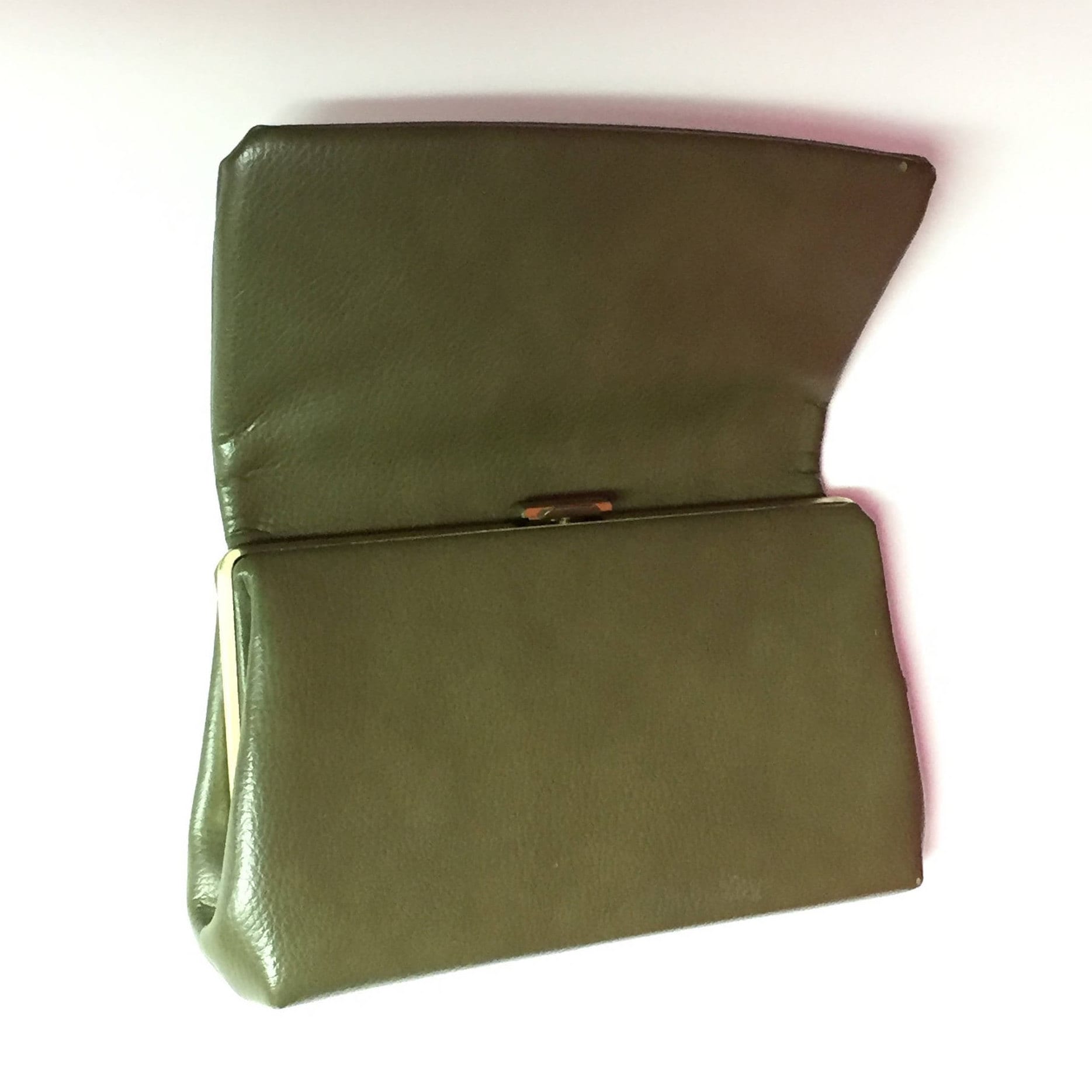 Olive Green Purse, Fold Over, Clutch Handbag