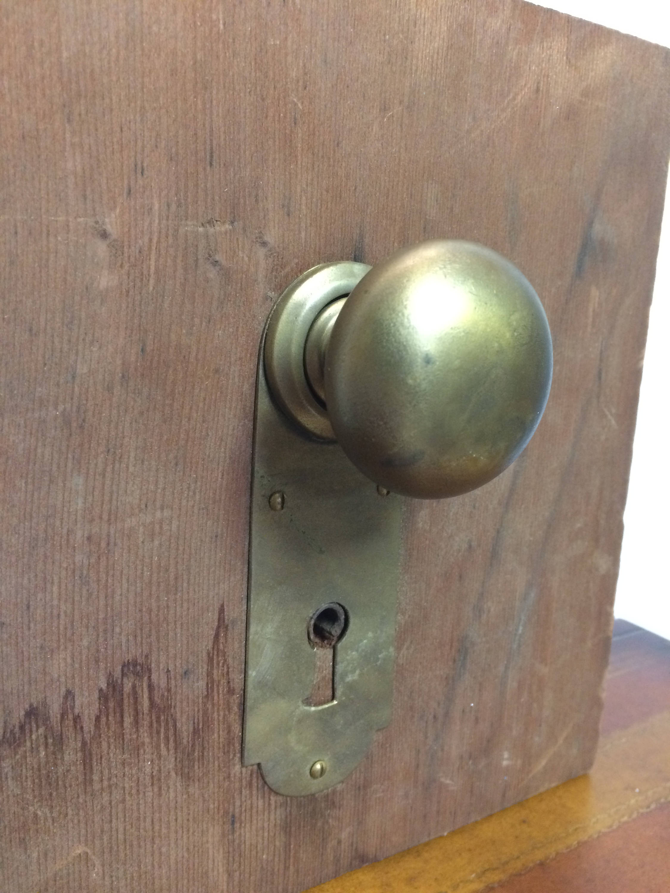 Heavy Duty Antique BRASS Door Knob Latch Lock Set RIM Lock with