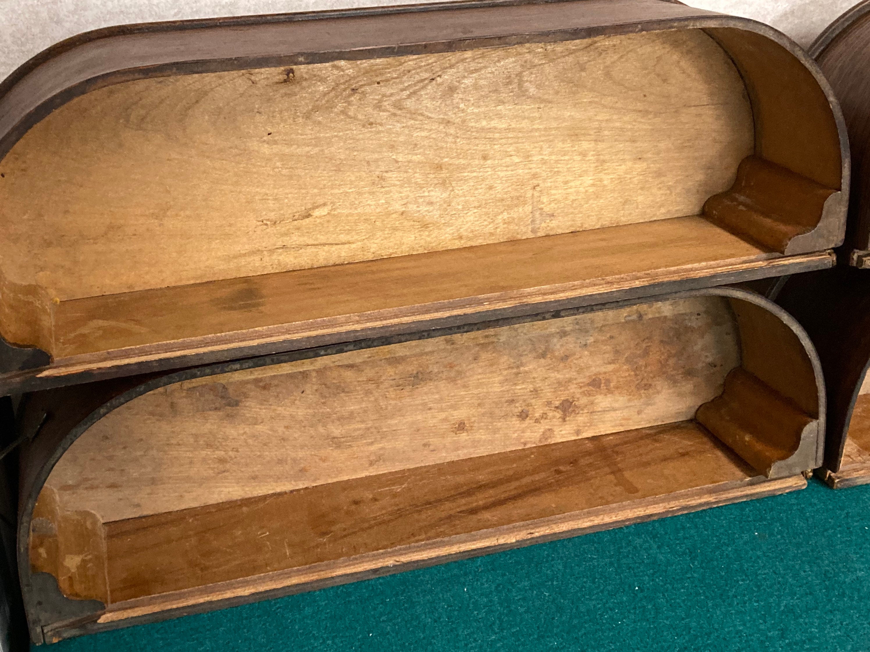 4 Singer Rounded Oak Sewing Machine Wooden Drawers with Iron