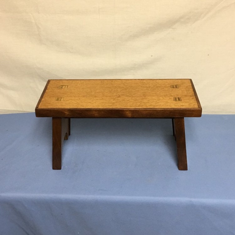 Handmade Mortise and Tenon Stool, Wooden Step Stool, Wood Foot Stool