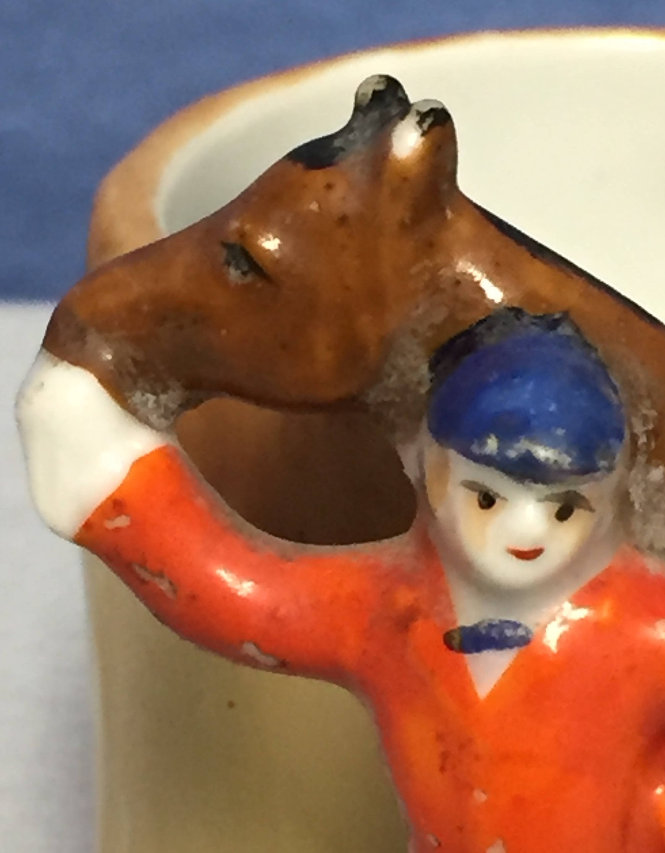 Vintage Ceramic Fox Hunt Scene Figurine with Pen/Pencil Holder, Planter