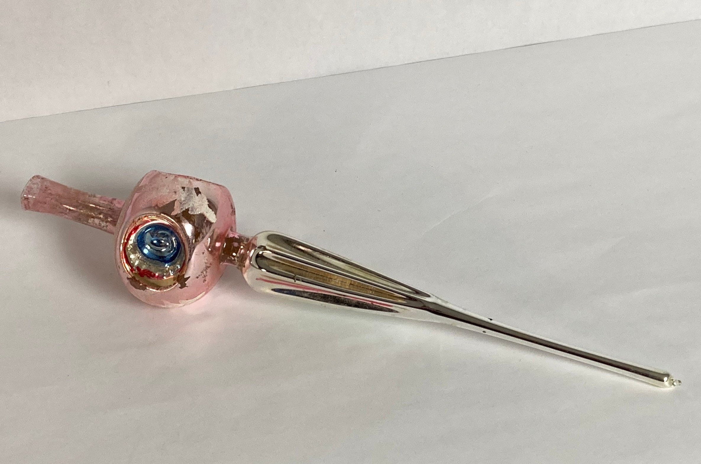 Shiny Brite Glass Tree Topper, Made in Germany, Christmas Tree Ornament