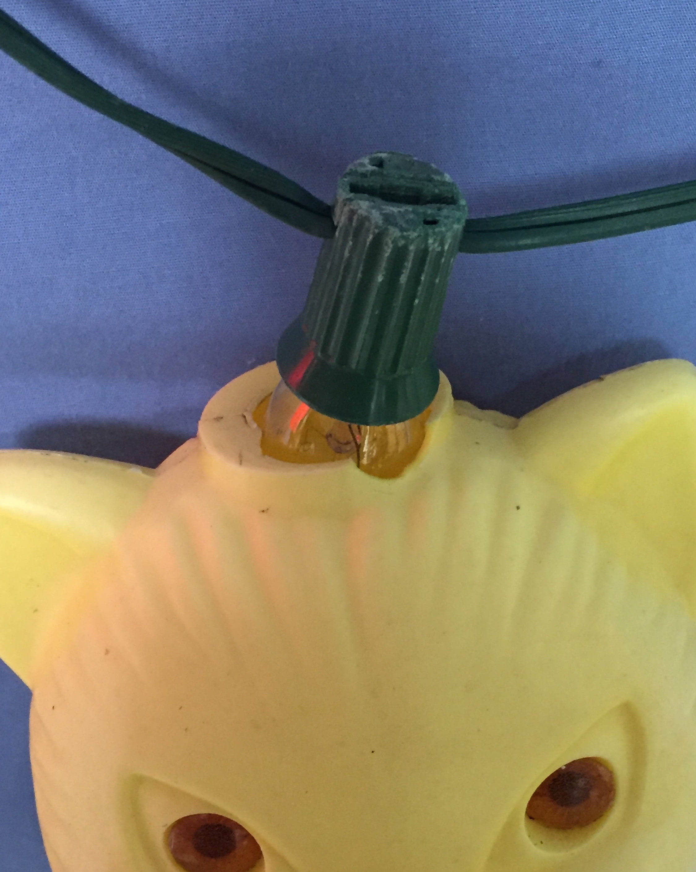 Vintage Outdoor Blow Mold Cat Party Lights, 1960's