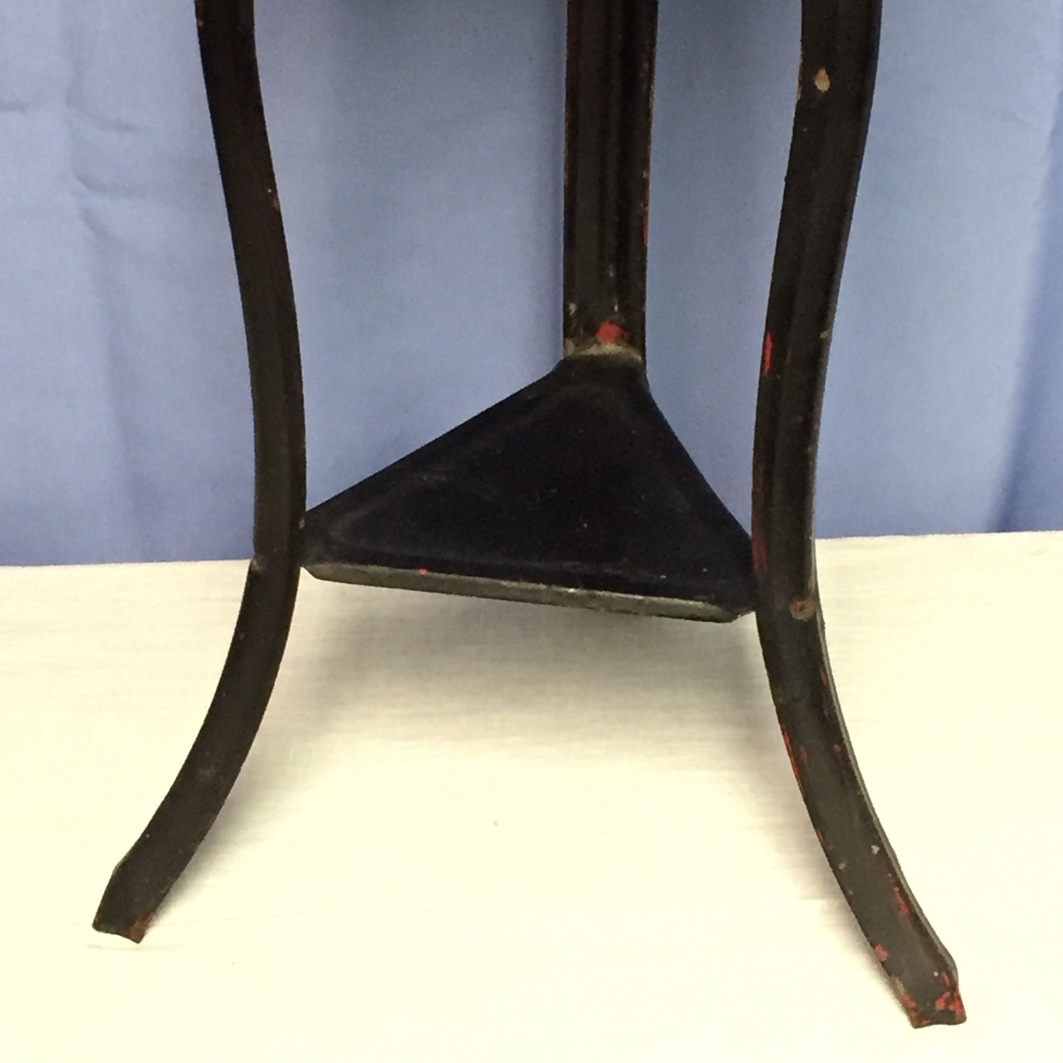 VIntage Metal Milking Stand, Three Legged Table, Petite, Black, Metal