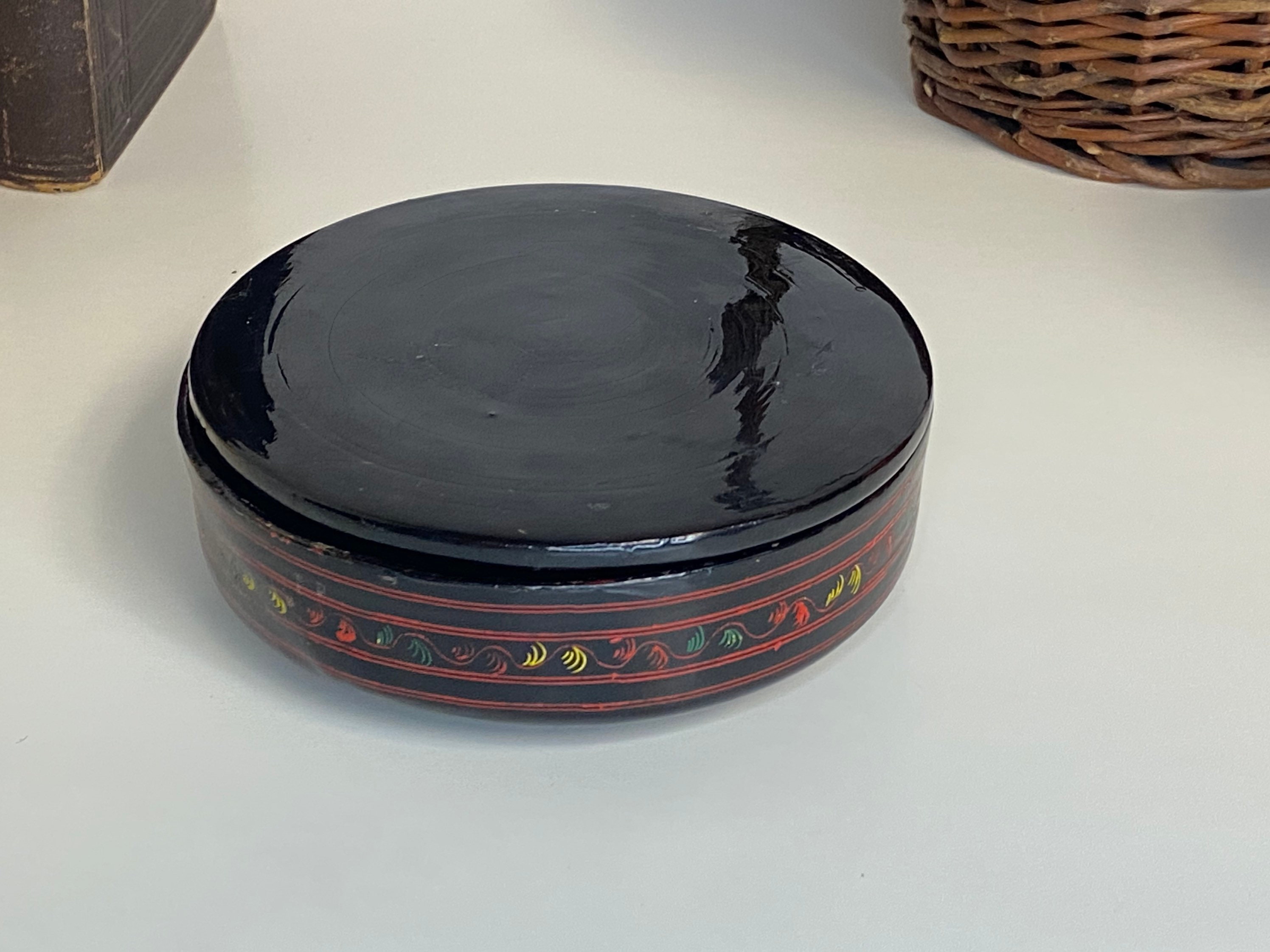 Vintage Burmese Lacquer 4 Coasters, Set of Six (6), Asian Lacquerware