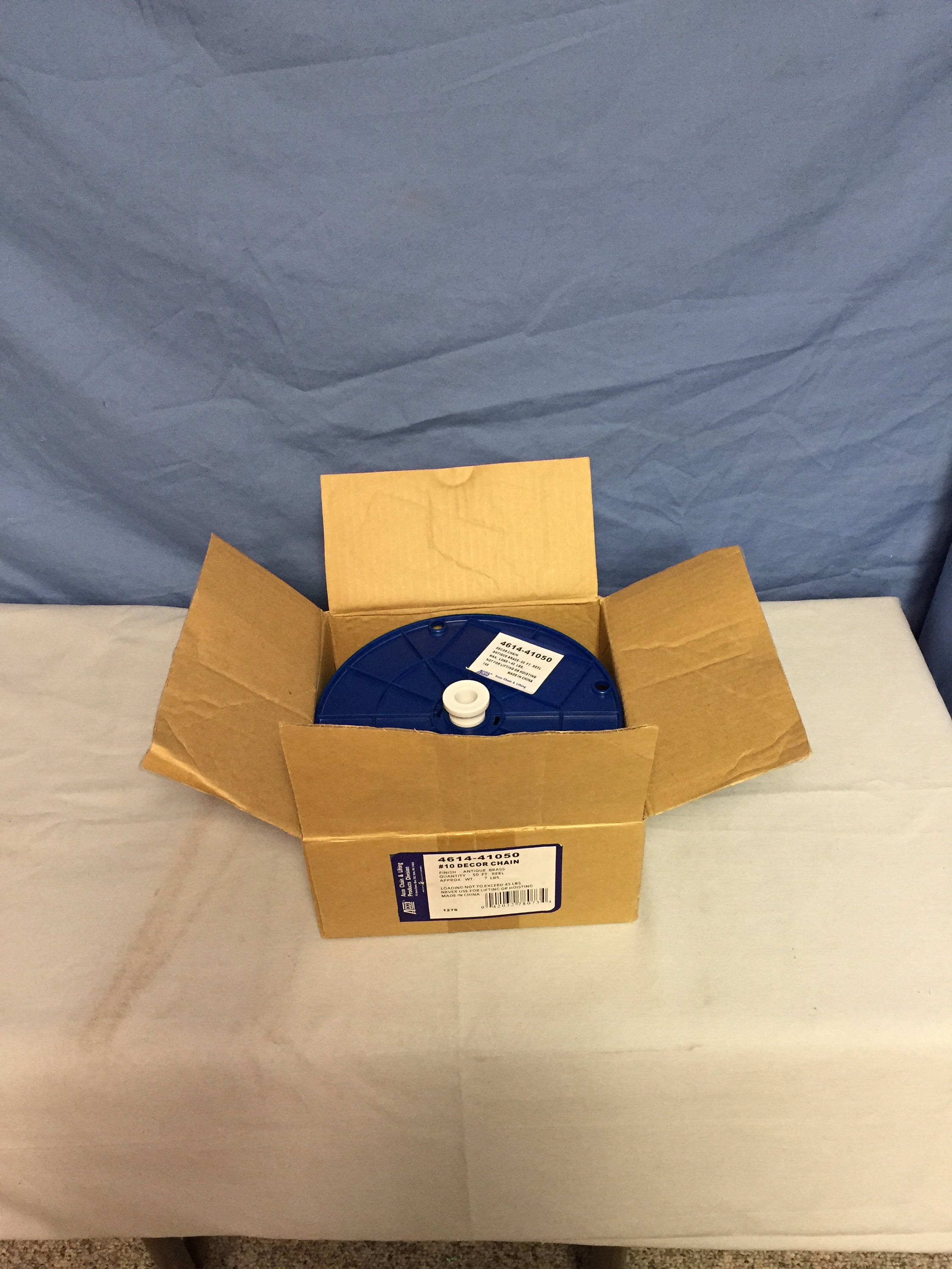 Bulk 50' Roll of Metal Brass Swag Lamp Chain, 11/2 Decorative Antique