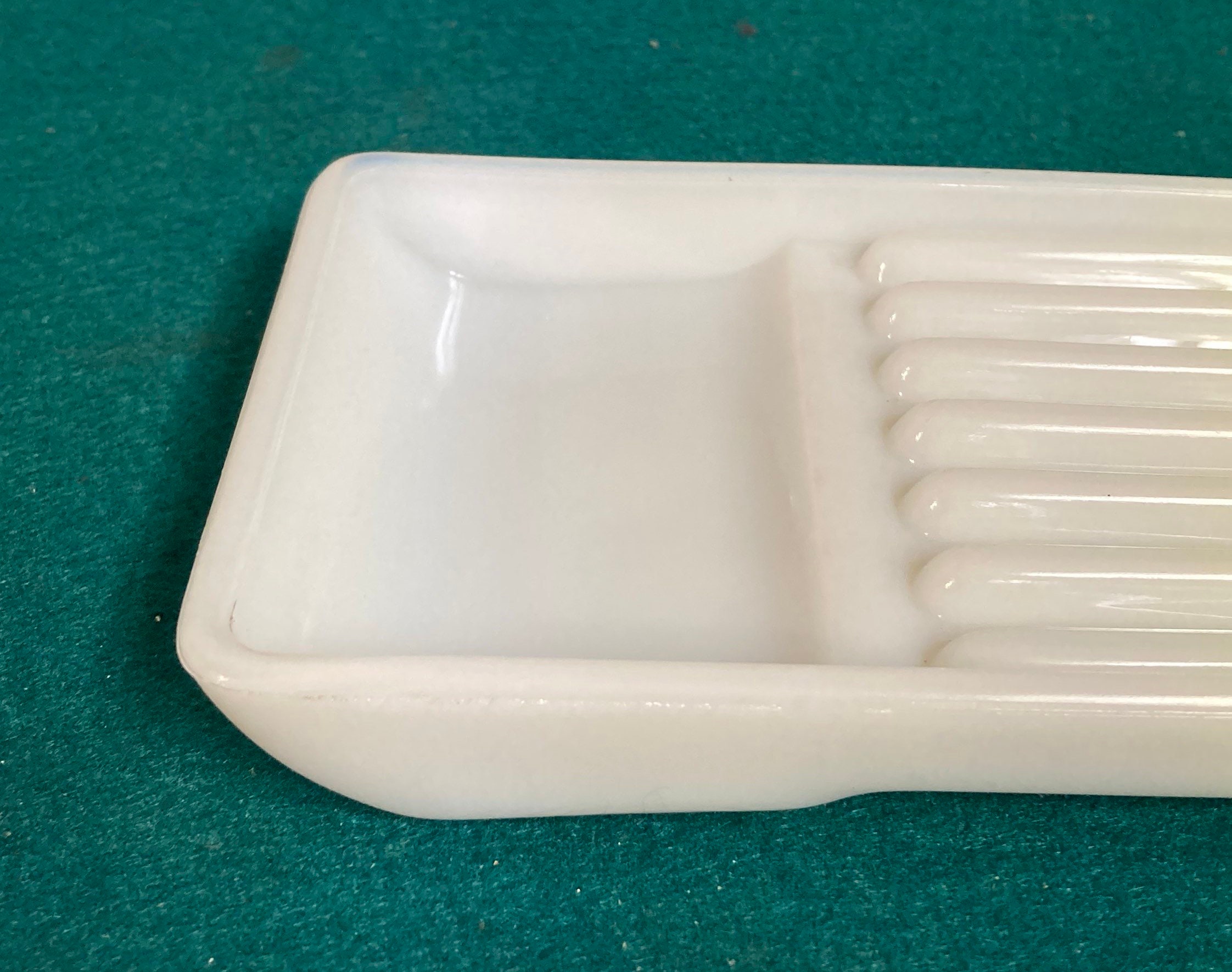 Antique Dentist Tray, Milk Glass Dental Equipment, Valtronic
