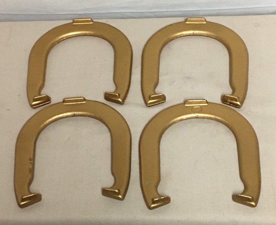 Set of 4 CHAMP Iron Pitching Horseshoes Outdoor Game, Summer Party Yard