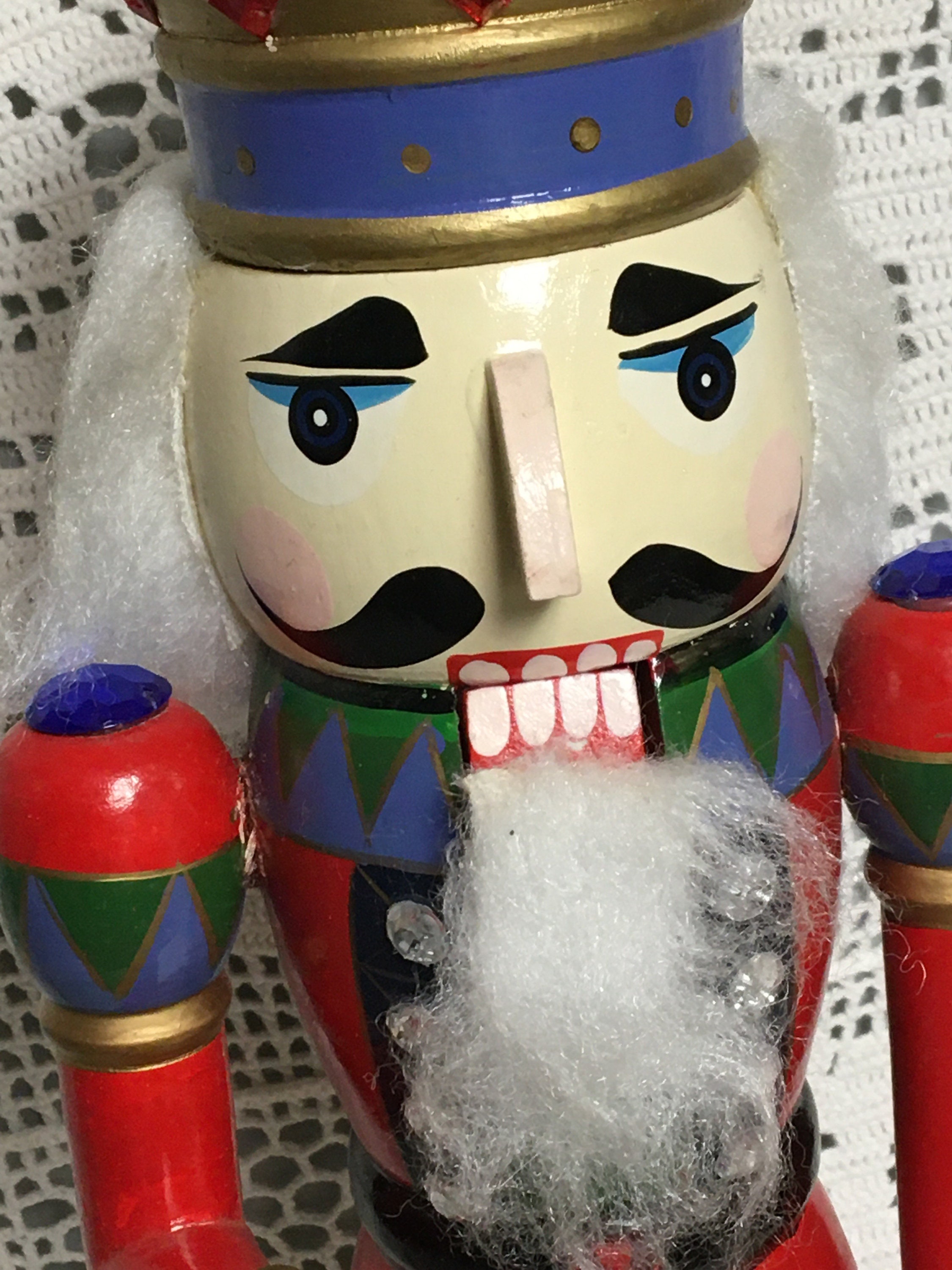 Large Wooden Nutcracker, Traditional Christmas Decoration, Painted Wood
