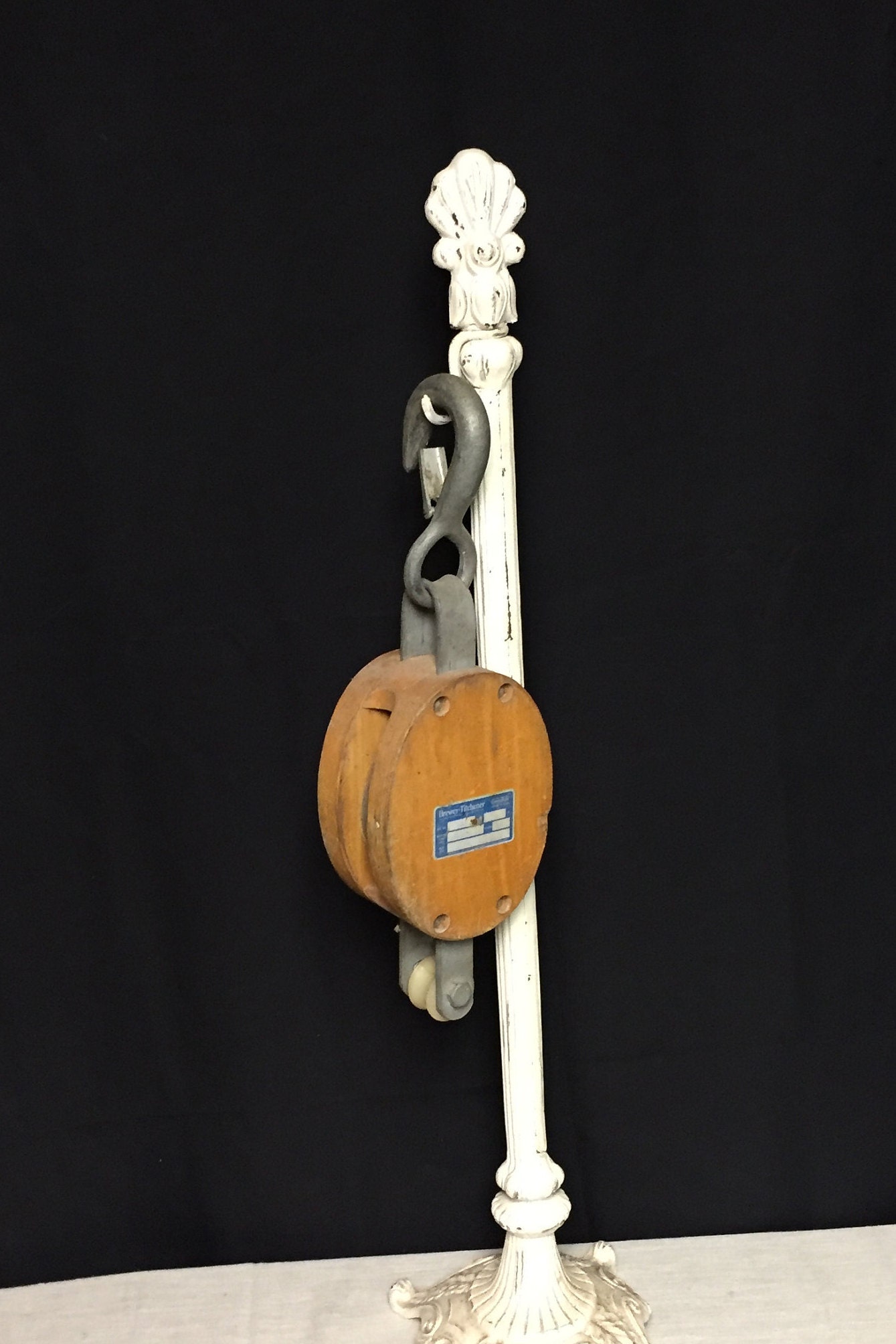 Vintage Brewer Titchener Wooden Pulley Block and Tackle, Cooper Tools