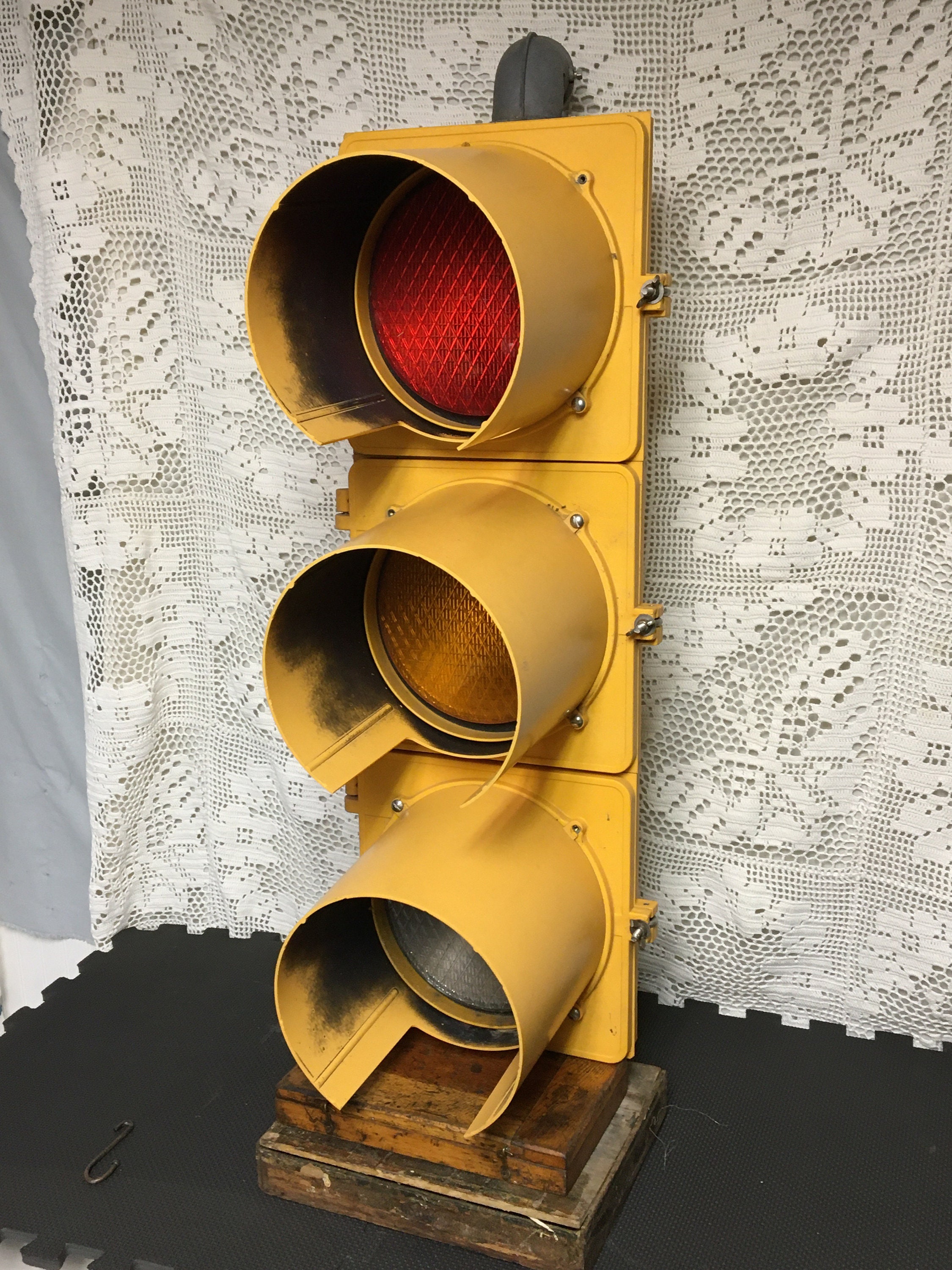 Authentic Retired Traffic Signal Light, Red Light, Green, Yellow