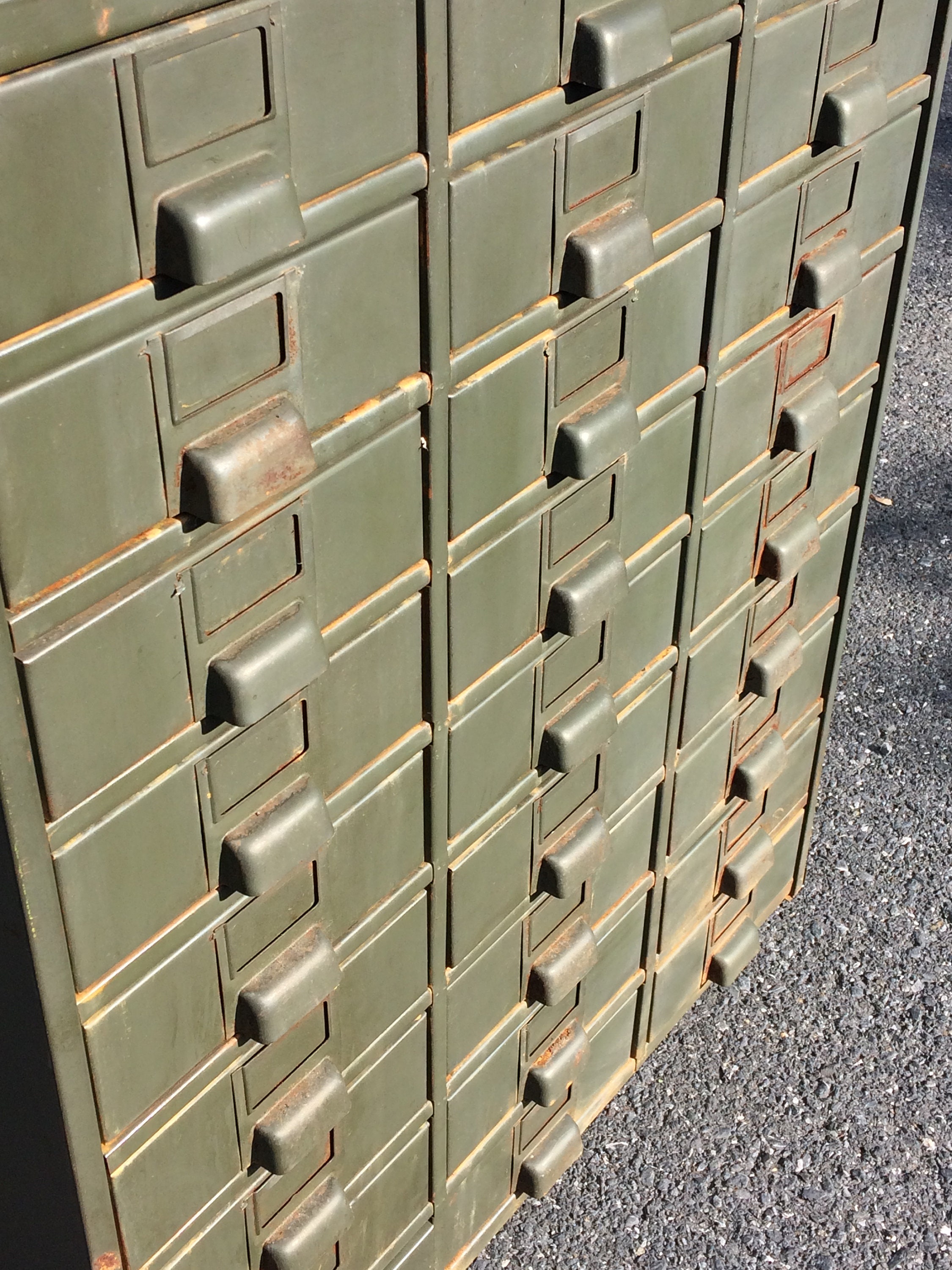 Vintage EQUIPTO Green 27 Drawer Industrial Steel Parts Old