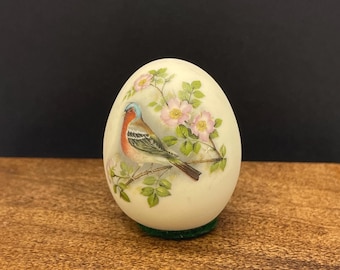 Bisque Egg with Bluebird Transfer