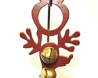 Leather Reindeer Door Knob Bells, Moses B. Smucker, Lancaster PA