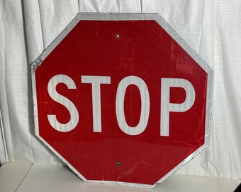 Vintage Metal 24" Stop Sign, Authentic Pennsylvania Street Sign,  Man Cave