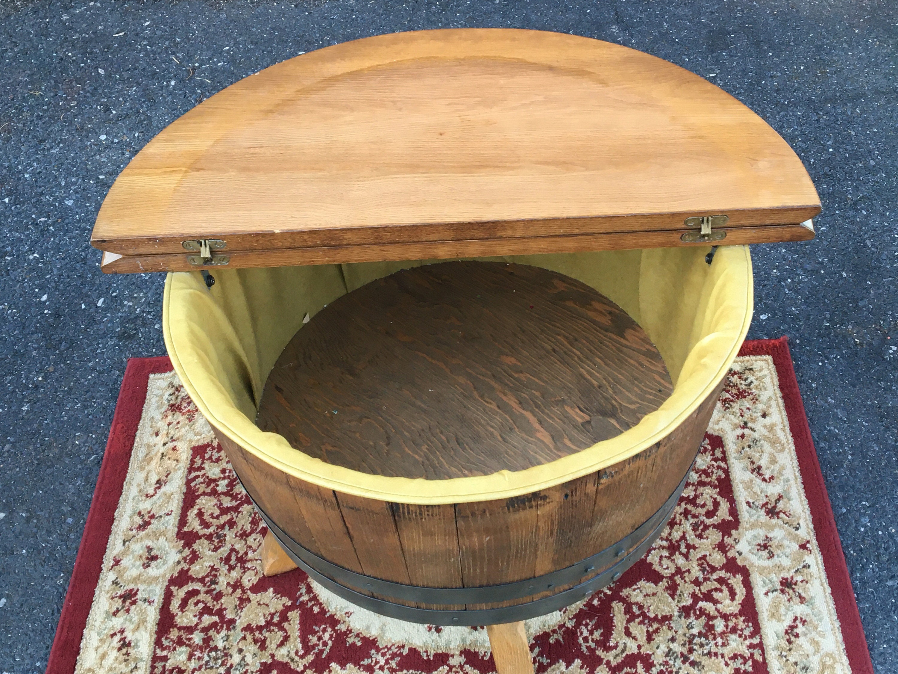 Mid Century Barrel Coffee Table and End Tables Set with Flip Etsy