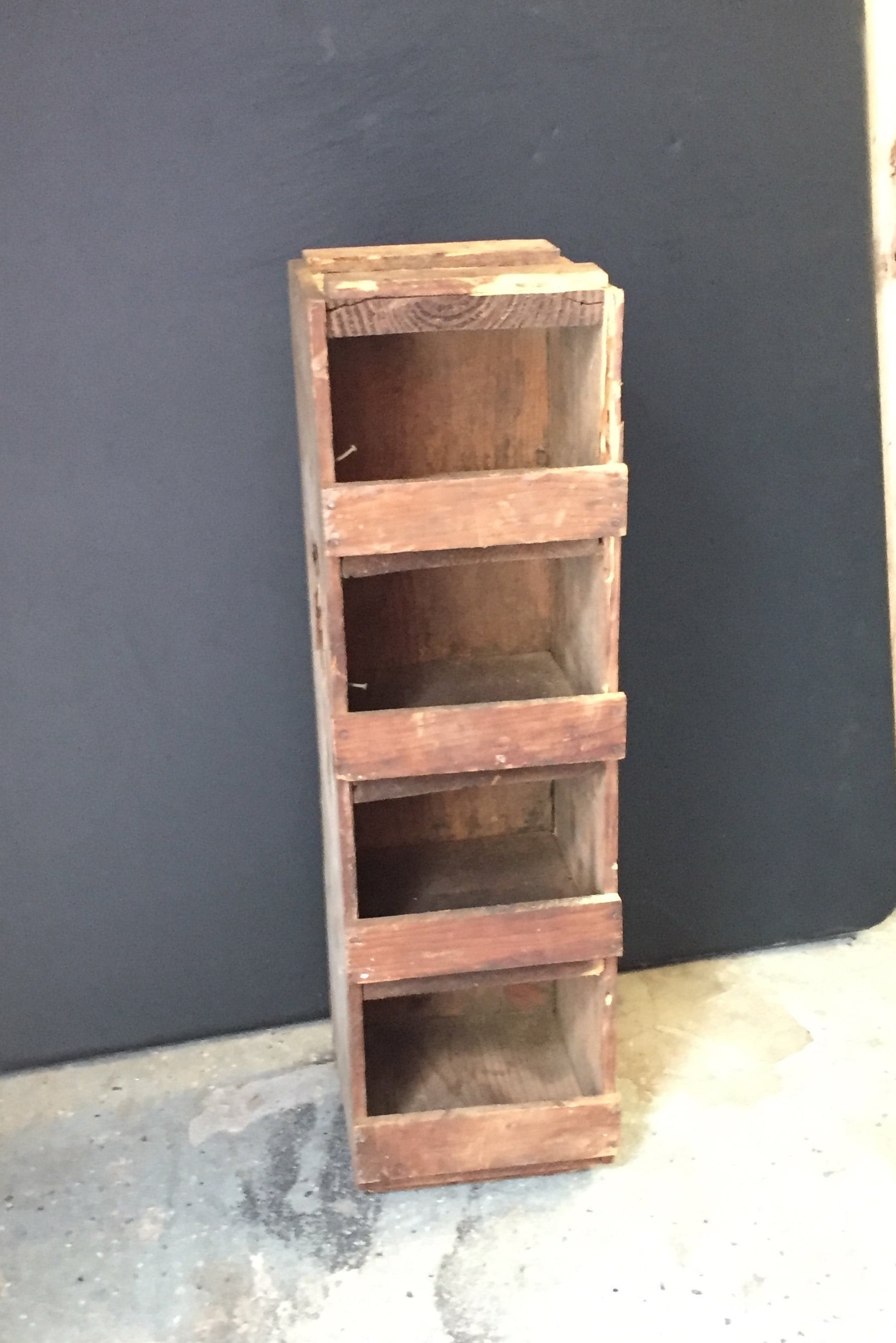 Vintage Wooden Hardware Cubby Box Shelf, Primitive Hardware Cubbies