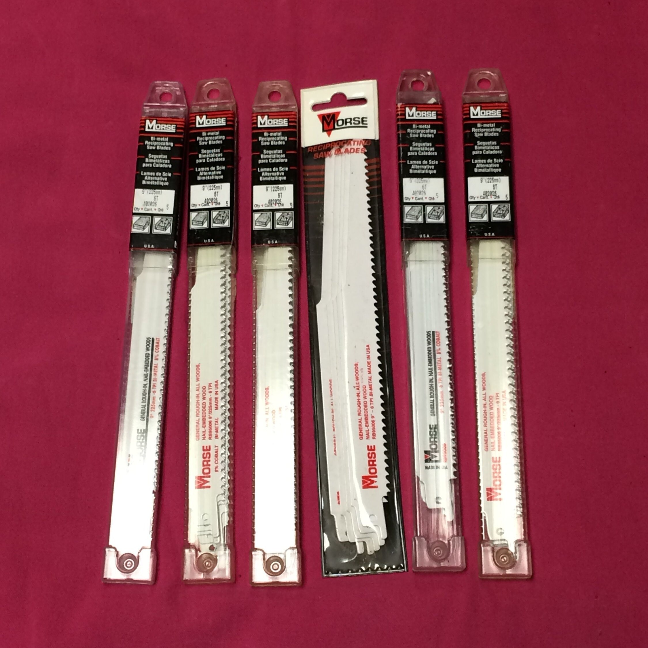 5 Pack Morse RB95006 BiMetal 9 Reciprocating Saw Blades, 6 TPI, Rough