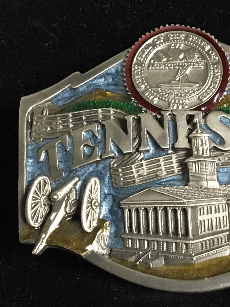 Siskiyou 1988 Tennessee Belt Buckle, Q35, Pewter Belt Buckle, Siskiyou