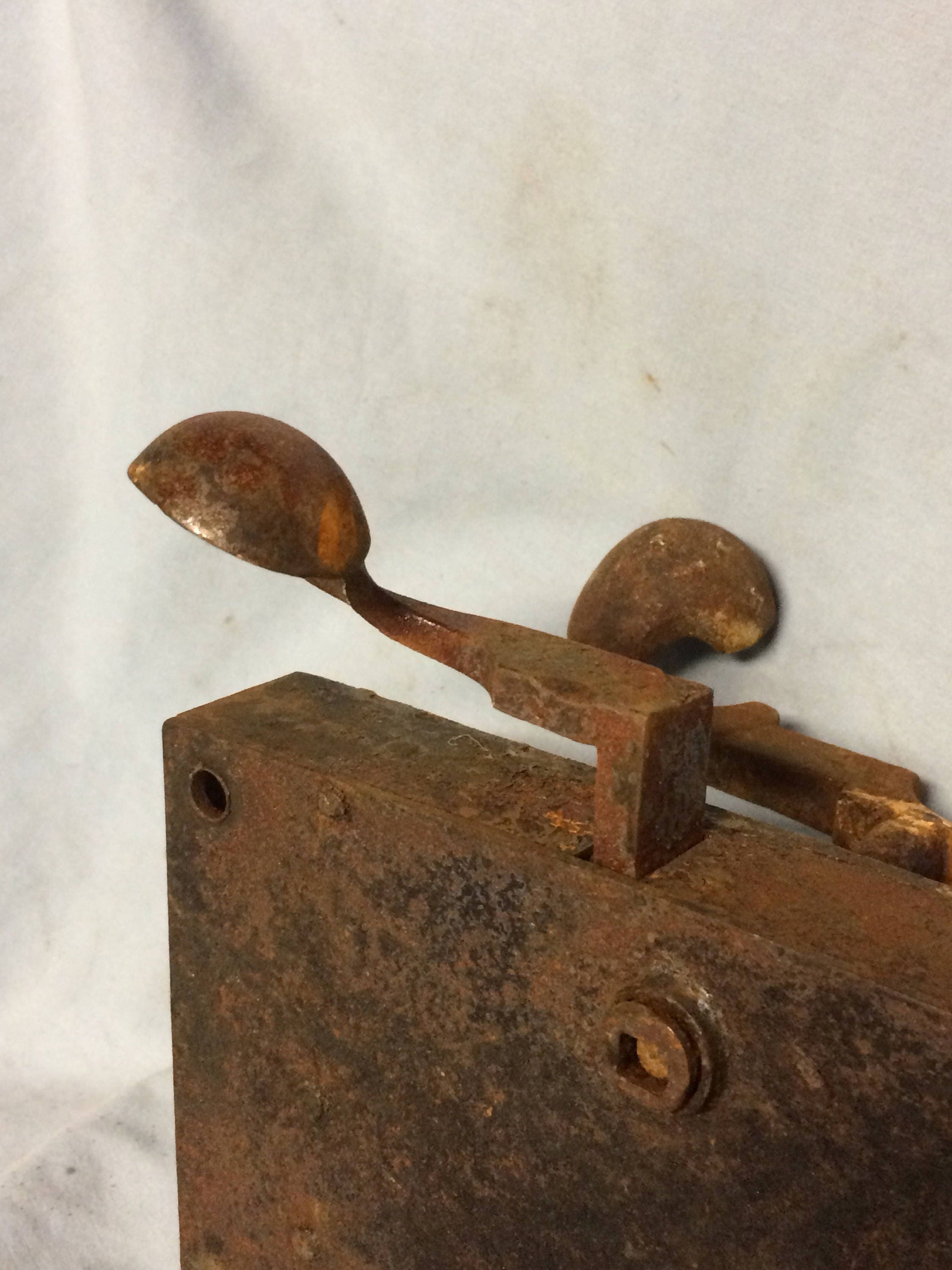 Antique Iron Pennsylvania German Door Lock Elbow Lock Lever