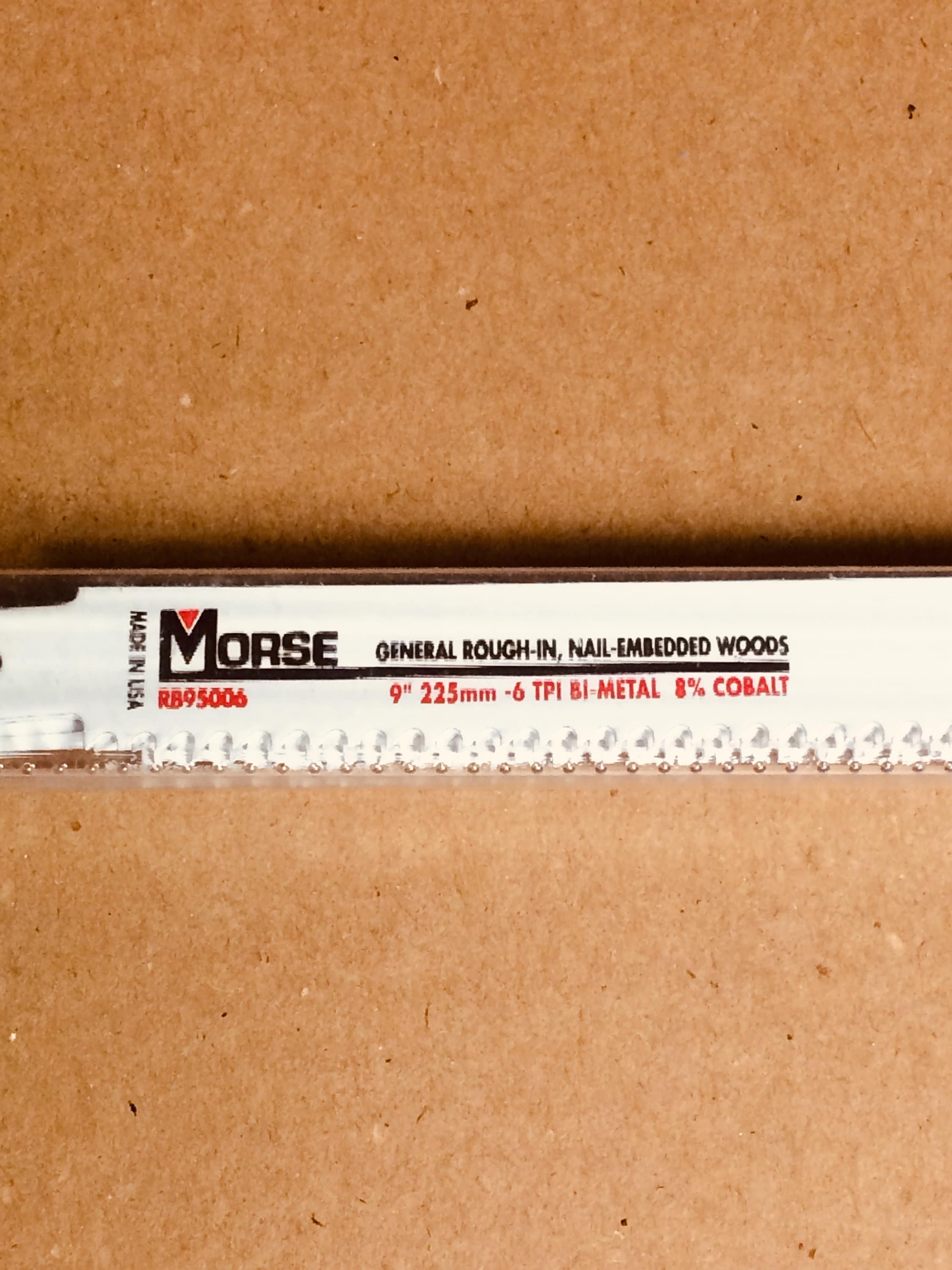 5 Pack Morse RB95006 BiMetal 9 Reciprocating Saw Blades, 6 TPI, Rough